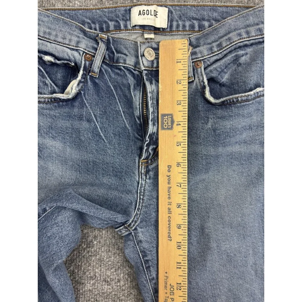 AGOLDE Toni Skinny Jeans Womens 26 Blue Medium Wash High Rise Stretch Distressed